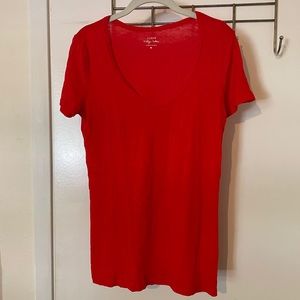 J Crew red vintage cotton tee